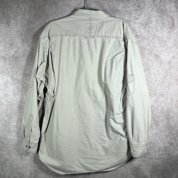 Woolrich Shirt Mens Size XL Beige Button Up Long Sleeves Rugged Outerwear - Picture 6 of 11